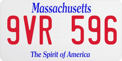 MA license plate 9VR596