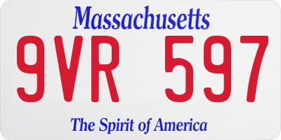 MA license plate 9VR597