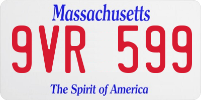 MA license plate 9VR599