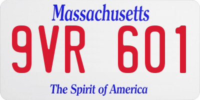MA license plate 9VR601