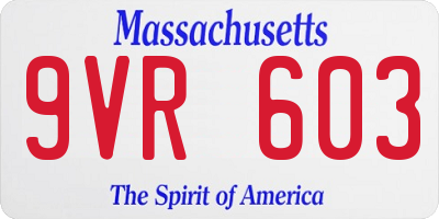 MA license plate 9VR603