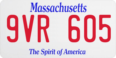 MA license plate 9VR605