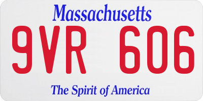 MA license plate 9VR606