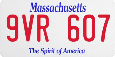 MA license plate 9VR607