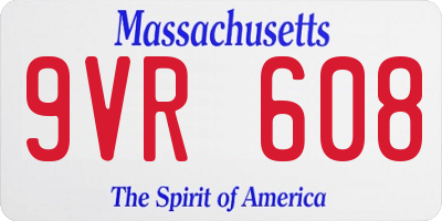 MA license plate 9VR608