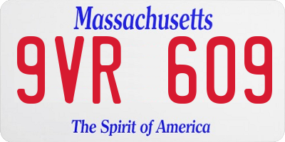 MA license plate 9VR609