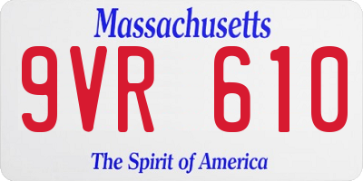 MA license plate 9VR610