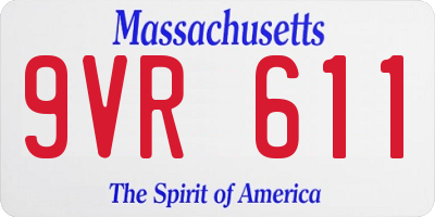 MA license plate 9VR611