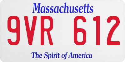 MA license plate 9VR612