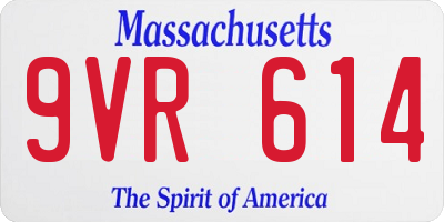 MA license plate 9VR614