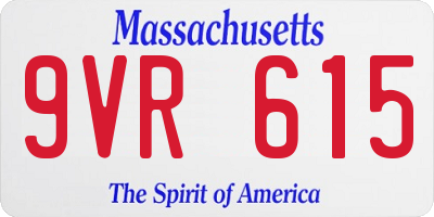 MA license plate 9VR615