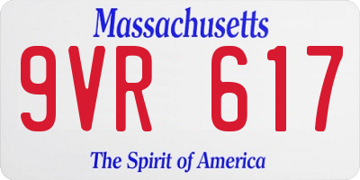 MA license plate 9VR617
