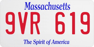 MA license plate 9VR619