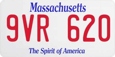 MA license plate 9VR620