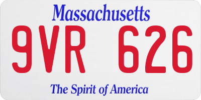 MA license plate 9VR626