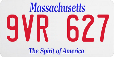 MA license plate 9VR627