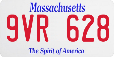 MA license plate 9VR628