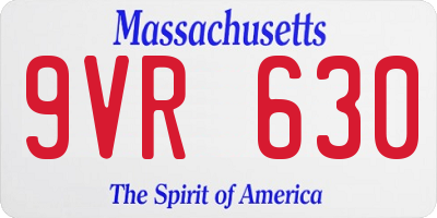 MA license plate 9VR630