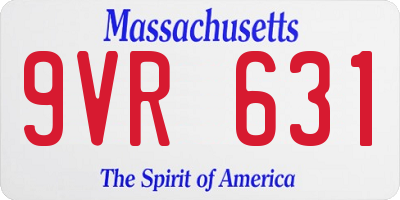 MA license plate 9VR631