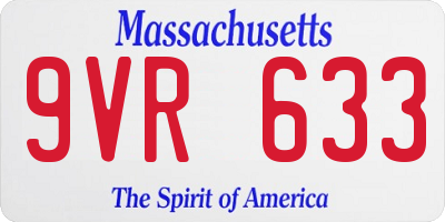 MA license plate 9VR633