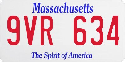 MA license plate 9VR634