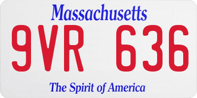 MA license plate 9VR636