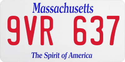 MA license plate 9VR637