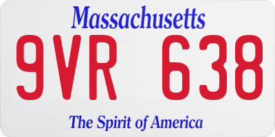 MA license plate 9VR638