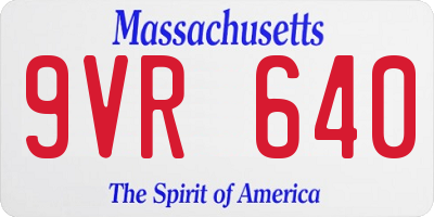 MA license plate 9VR640