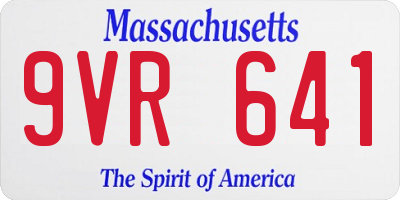 MA license plate 9VR641