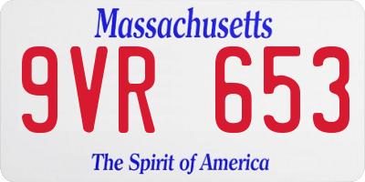 MA license plate 9VR653