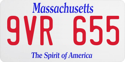MA license plate 9VR655