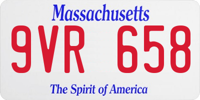 MA license plate 9VR658