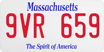 MA license plate 9VR659