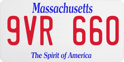 MA license plate 9VR660