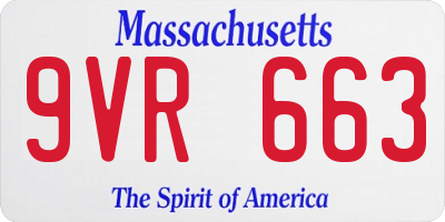 MA license plate 9VR663