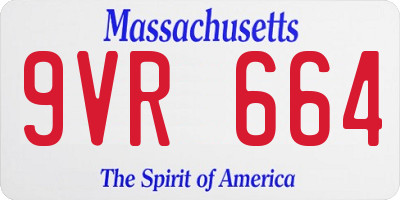 MA license plate 9VR664