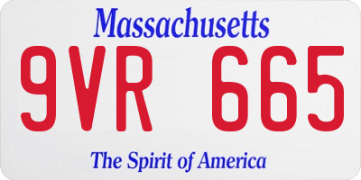 MA license plate 9VR665