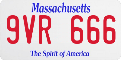 MA license plate 9VR666