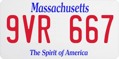 MA license plate 9VR667