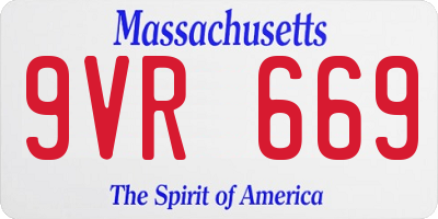 MA license plate 9VR669