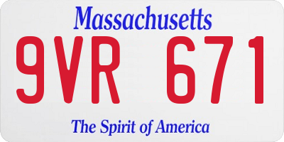 MA license plate 9VR671