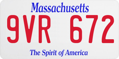 MA license plate 9VR672