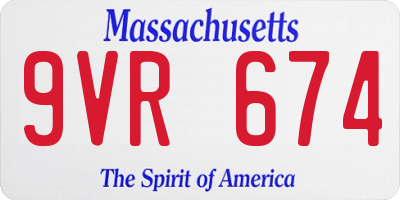 MA license plate 9VR674