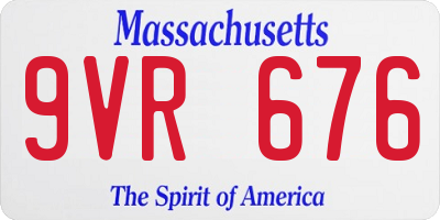 MA license plate 9VR676