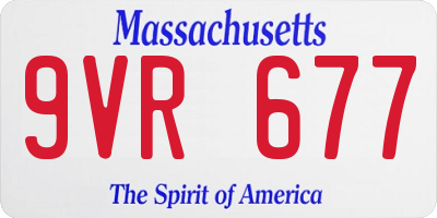 MA license plate 9VR677