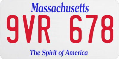 MA license plate 9VR678