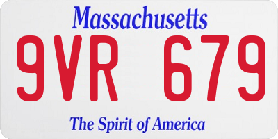 MA license plate 9VR679