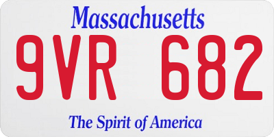 MA license plate 9VR682