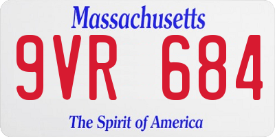 MA license plate 9VR684